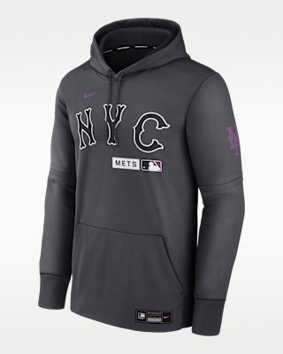 Мужское худи New York Mets Authentic Collection City Connect Nike Therma MLB Pullover Hoodie