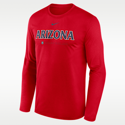 Playera universitaria de manga larga Nike Dri-FIT para hombre Arizona Courtside Basketball Shootaround Legend