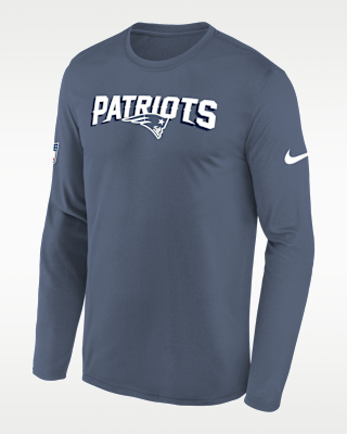 Детская футболка New England Patriots Rivalries Collection Sideline Legend Big Kids' Nike Dri-FIT NFL Long-Sleeve