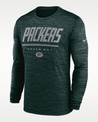 Мужская футболка Green Bay Packers Sideline Team Issue Velocity Nike Dri-FIT NFL Long-Sleeve