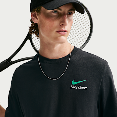 NikeCourt Dri-FIT Erkek Tenis Tişörtü görsel 3