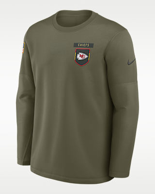 Мужские  Kansas City Chiefs Salute to Service Sideline Triumphant Win Coach Nike NFL Pullover Crew