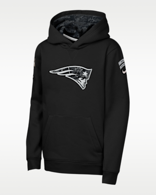 Детское худи New England Patriots Salute to Service Sideline Club Big Kids' Nike NFL Pullover Hoodie