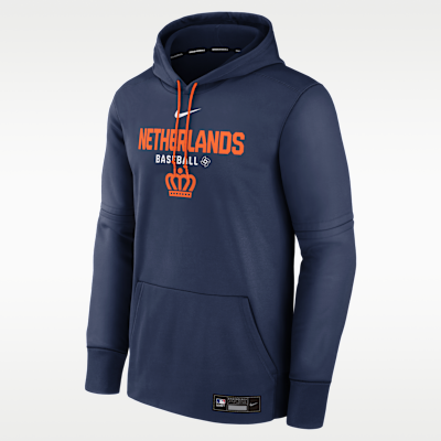 Netherlands National Baseball Team 2026 World Baseball Classic Authentic Collection Men's Nike Therma Pullover Hoodie