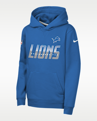 Детское худи Detroit Lions Sideline Big Kids' Nike Dri-FIT NFL Pullover Hoodie