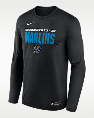Мужская футболка Miami Marlins Authentic Collection Team Issue Nike Dri-FIT MLB Long-Sleeve