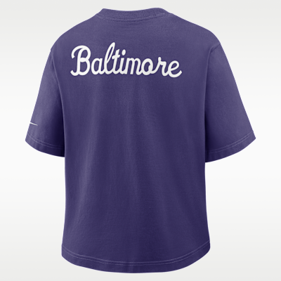 Baltimore Ravens Rewind Pocket Boxy Women's Nike NFL T-Shirt