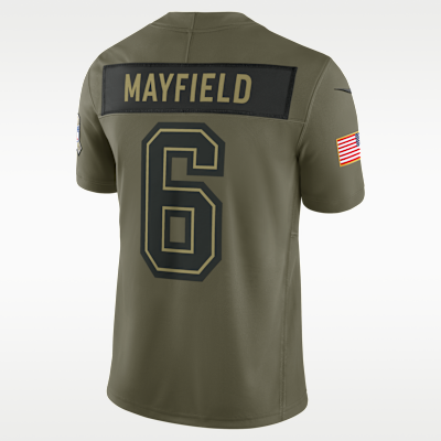 Jersey Nike Dri-FIT de la NFL Limited para hombre Baker Mayfield Tampa Bay Buccaneers Salute to Service