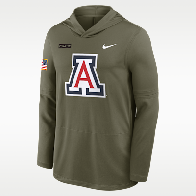 Arizona 2025 Military Appreciation Men's Nike Dri-FIT College Long-Sleeve Hooded Top