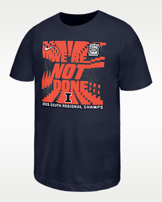 Детская футболка Illinois Fighting Illini 2026 "We're Not Done" Nike College Basketball для баскетбола