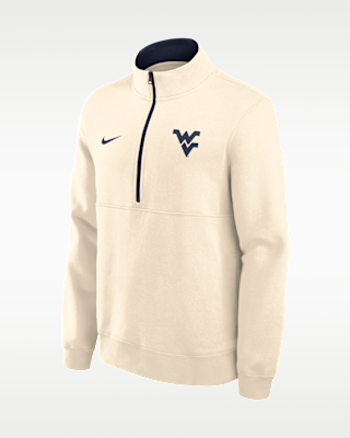 Мужские West Virginia Primetime Primary Logo Nike College 1/2-Zip Crew