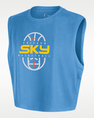 Женская футболка Chicago Sky Nike WNBA Authentic Sleeveless Cropped