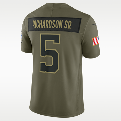 Jersey Nike Dri-FIT de la NFL Limited para hombre Anthony Richardson Sr. Indianapolis Colts Salute to Service