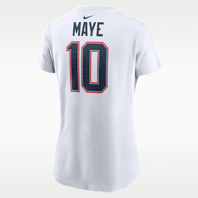Playera Nike de la NFL para mujer Drake Maye New England Patriots