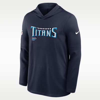 Playera de manga larga Nike Dri-FIT de la NFL con gorro para hombre Tennessee Titans Pure Fury Sideline