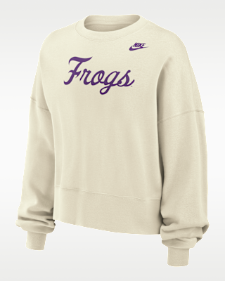 Женский свитшот TCU Horned Frogs Phoenix Fleece Nike Football Crew-Neck для футбола