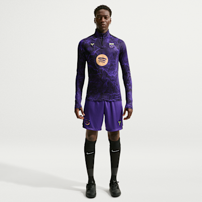 Nike FC Barcelona Strike Deplasman Kobe Dri-FIT Örgü Erkek Futbol Maç Öncesi Antrenman Üstü görsel 4