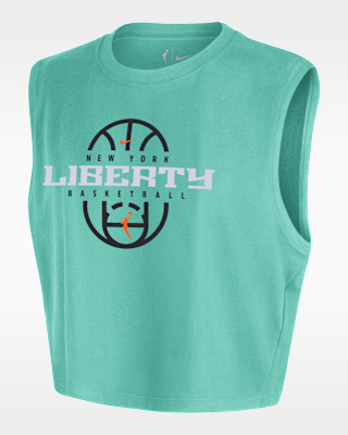 Женская футболка New York Liberty Nike WNBA Authentic Sleeveless Cropped