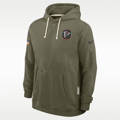 Sudadera con gorro sin cierre Nike Dri-FIT de la NFL para hombre Atlanta Falcons Salute to Service Sideline Dominant Force