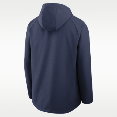 Chamarra Nike Therma-FIT de la MLB con gorro y cierre completo para hombre Boston Red Sox Authentic Collection