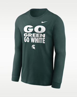 Мужская футболка Michigan State Sideline Slogan Nike Dri-FIT College Long-Sleeve