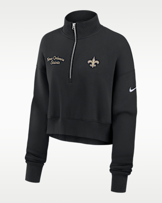 Женские  New Orleans Saints Phoenix Nike NFL Cropped 1/4-Zip Crew