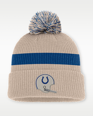 Мужские Indianapolis Colts Rewind Peak Nike NFL Cuffed Pom Beanie
