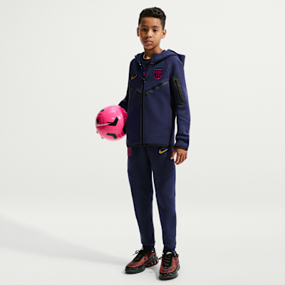 Pulls à Capuche FC Barcelona Officiel – Polaire Bleu Marine, Blason Et Texte, Pour Garçon 8 à 13 Ans