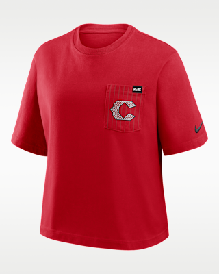 Женская футболка Cincinnati Reds City Connect Pocket Boxy Nike MLB