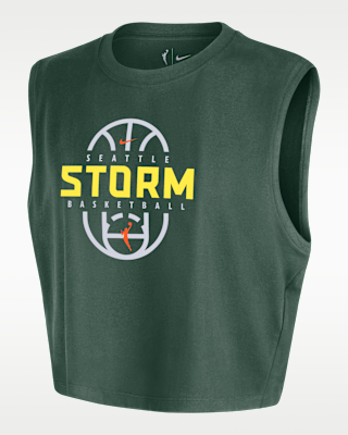 Женская футболка Seattle Storm Nike WNBA Authentic Sleeveless Cropped