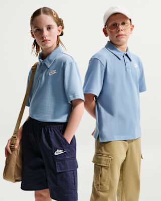 Детские шорты Nike Sportswear Club Big Kids' Knit Short-Sleeve Polo