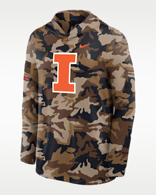 Мужские  Illinois 2026 Military Appreciation Nike Dri-FIT College Long-Sleeve Hooded Top