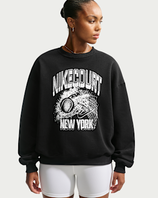Женские  Nike Studio Fleece Medium Weight Oversized Graphic Crew