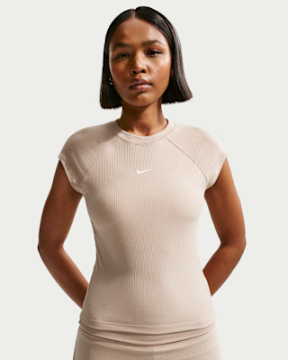 Женские тайтсы Nike Sportswear Chill Knit Tight Short-Sleeve Ribbed Top