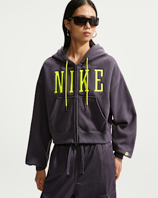 Женское худи Nike Studio Fleece Medium Weight Oversized Full-Zip Cropped Hoodie