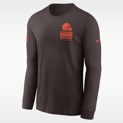 Playera de manga larga Nike Dri-FIT de la NFL para hombre Cleveland Browns Sideline Team Issue