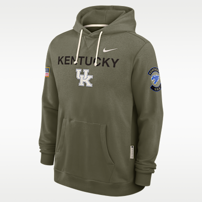 Sudadera con gorro sin cierre universitaria Nike Dri-FIT para hombre Kentucky 2025 Military Appreciation