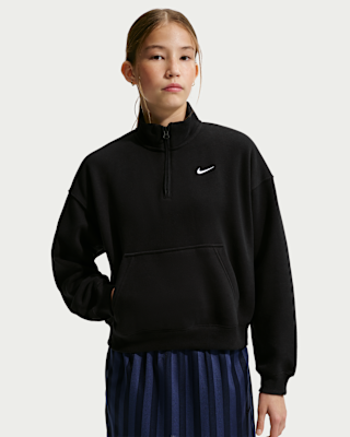 Детские  Nike Sportswear Studio Fleece Big Kids' (Girls') Oversized 1/4-Zip Top