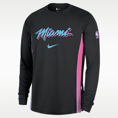 Playera de manga larga Nike Dri-FIT para hombre Miami Heat City Edition