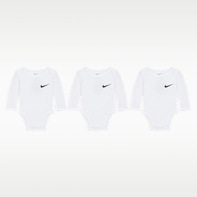 Nike Essentials Baby 3-Pack Long Sleeve Bodysuits