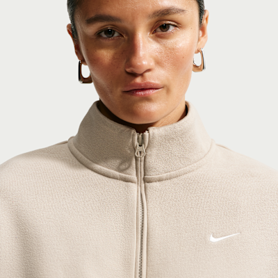 Nike Studio Fleece Orta Kalınlıkta Oversize Çeyrek Fermuarlı Crop Kadın Üstü görsel 6