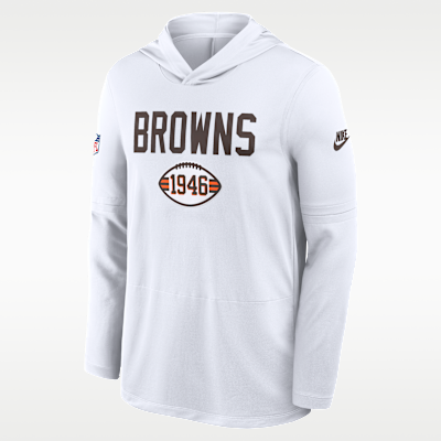 Playera de manga larga Nike Dri-FIT de la NFL con gorro para hombre Cleveland Browns Pass Accuracy