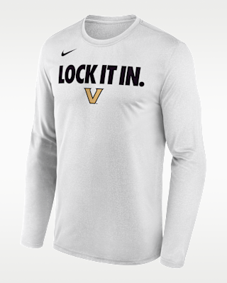 Мужская футболка Vanderbilt 2026 On-Court Bench Nike Dri-FIT College Long-Sleeve