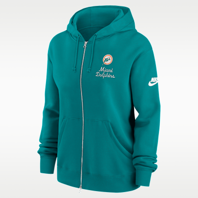 Sudadera con gorro Nike de la NFL de cierre completo para mujer Miami Dolphins Phoenix Rewind