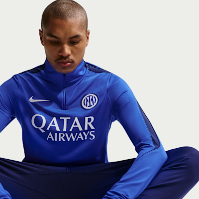 Nike Inter Milan Strike Nike Dri-FIT Örgü Erkek Futbol Antrenman Üstü görsel 3