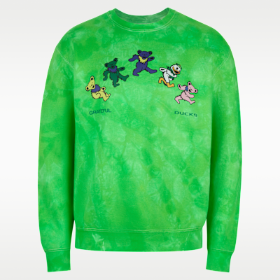 "Grateful Duck" Men's Tie-Dye Crew-Neck Sweatshirt