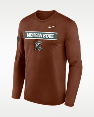 Мужская футболка Michigan State Courtside Nike Dri-FIT College Long-Sleeve