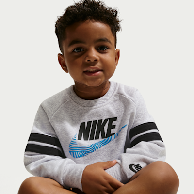 Sudadera de cuello redondo de French Terry oversized infantil Nike Sportswear In The Zone