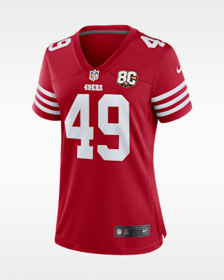 Женские джерси The Faithful San Francisco 49ers 80th Anniversary Nike NFL Game Jersey
