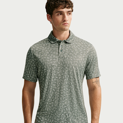 Nike Par Dri-FIT Grass Print Erkek Golf Polo Üstü